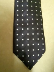 全新深紫色白格子斜紋織義大利品牌ANTONIO BALDAR領帶