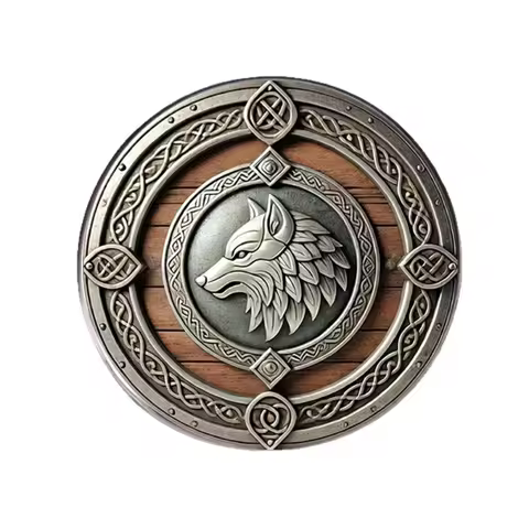 Vintage Viking Wolf Head Celtic Knot Tinplate Brooch Stainless Steel Flat Dropper Pin Clothes Backpa