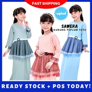 SAWERA WIDAD KIDS RAYA Baju Kurung Peplum Kanak Budak Perempuan Moden Jubah Dress Muslimah dress keb