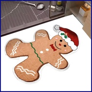 Front Door Mat Gingerbread Man 19.7 X 31.5 Inch Doormat Christmas Imitation Cashmere Rug Carpet for 