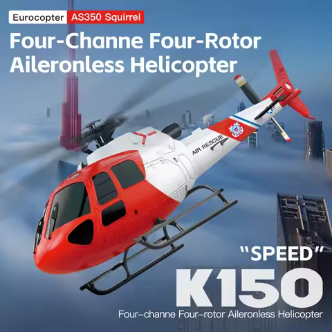 2026 NEW WLToys K150 RC Helicopter 4CH Flybarless AS350 Air Rescue RC Model With Altitude Hold Optic