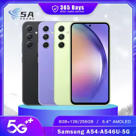 Original Samsung Galaxy A54 A546U 5G Mobile Phone NFC 6GB RAM 128GB ROM 120Hz 6.4" 50MP+12MP+32MP Oc