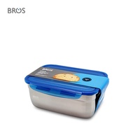 BROS Stainless Steel Container Click-In Rectangular (2000ml) | Food Safe Stainless Steel Container