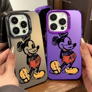 Graffiti Cartoon Happy Mickey Phone Case Compatible for IPhone 11 12 13 14 15 Pro Max Xr X XsMax 7/8 Plus Se2020 Lens Protector Shockproof Hard Silicone TPU Back Cover