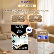 Combo of 2 packs of Paseo Hypo-alergec Xoxo Premium Facial Tissues, 95 Sheets, 3 Soft and Smooth Lay