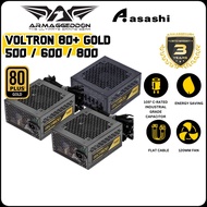 Armaggeddon Voltron 80+ Gold 500 500W / Voltron 80+ Gold 600 / Voltron 80+ Gold 800 Flat Cable, Non-Modular Power Supply