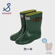 日本製 stample扣帶式兒童雨鞋71970-深綠 14cm