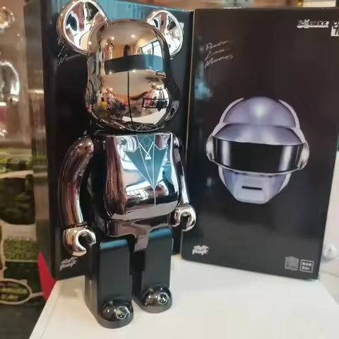 Bearbrick Daft Punk 400 Joint Bright Face Violence Bear 3d Bearbrick Original Ornament Gloomy Bear S