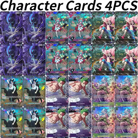 One Piece DIY4Pcs Character Card Kouzuki Hiyori Sugar Zoro-Juurou Dracule Mihawk GameCollectible Foi