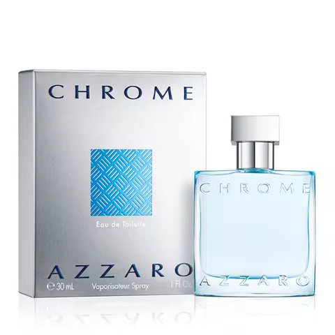 Azzaro Chrome Eau de Toilette Fresh Aquatic Mens Cologne Citrus, Woody, Musky Fragrance Luxury Perfu