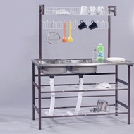 【JTM】 3V DKK630 Double sink with rack / sinki berkembar / rak sinki