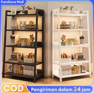Furniture Rak Besi Lerberg 4&5 Tingkat Rak Susun Putih Rak Barang Rak Buku Serbaguna Rak Aestetic Ru