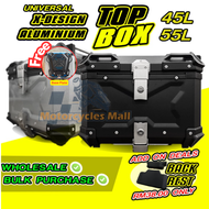 💥PREMIUM -X💥 ALUMINIUM TOP BOX MOTOR DESIGN 2021 KOTAK/STORAGE BOX MOTOR 45L 55L 65L Competible KAPPA GIVI Rak