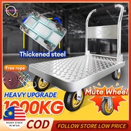 Heavy Duty Trolley Cart Foldable Portable Push Cart Kapasidad 1000kg Multifunctional Push Cart