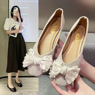 Pointed Flat Shoes  New All-match Plus Size Boat Shoes Wedding Shoes soft-soled Shoes Rhinestone Pansy Shoes