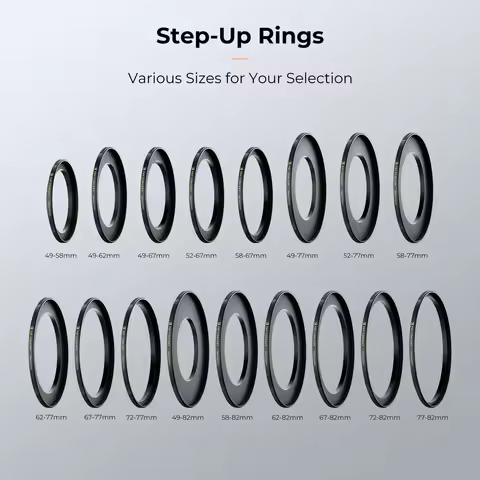 K&F CONCEPT Brass Filter Adapters Ring Step-Up Ring for Canon Nikon Sony All Camera Lens 49-67mm 62-