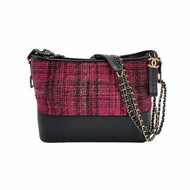 Chanel Gabrielle 流浪包 中號 油蠟皮 編織 雙鏈條設計 單肩包 斜背包