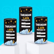 My first savings birthday souvenir piggy bank permanent open and close target 1 million 15 million