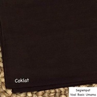 Jilbab Sekolah Hijab Segiempat Kerudung Basic Voal Umama Scarf Warna Navy Coklat Pramuka Putih Hitam
