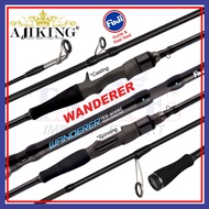 (6'0ft-6'6ft) Ajiking Wanderer TRW Spinning Casting Travel Fishing Rod 4-Section Portable Travel Rod FUJI Joran Pancing