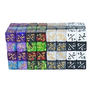 6pcs D6 Dice Positive Negative +1 -1 Counters for Math Teaching Role Playing Game Card Board Accesso