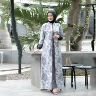 Jerry Store Baju Gamis Batik Wanita Terbaru Modern Kombinasi Polos