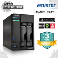 ASUSTOR AS6702T 2 BAY NAS LOCKERSTOR 2 GEN 2 - Intel Celeron Quad-Core N5105, 4GB DDR4, M.2 Slots*4,