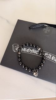 chrome hearts 黑曜石珠串 手鏈 心形