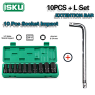 ISKU TOOLS Special ISKU Mata Socket Extention Impact 10pcs Gagang Sock L Panjang Impact Socket 10pcs