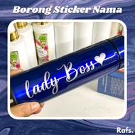 Borong Custom Sticker Nama Botol, Phone, Cawan | HIGH QUALITY | KALIS AIR | Name Sticker Waterproof