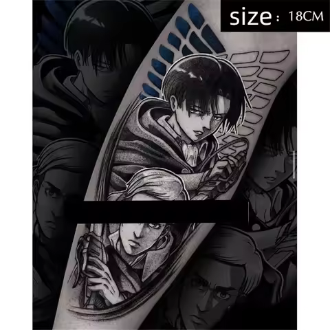 Anime Attack on Titan Armin Erwin Character Temporary Tattoos Transfer Body Art Waterproof Fake Tato