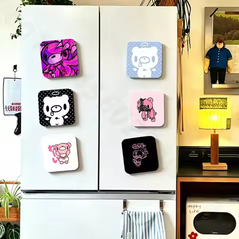 Cute G-Gloomy Bear Fridge Magnets Round Magnetic Refrigerator Decoration Memorial Gifts Wedding Favo