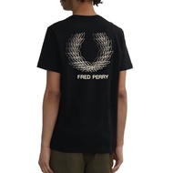 FRED ℙERRYs 100% original Baju T shirt Lelaki new back gradient wings print embroidery pure cotton m