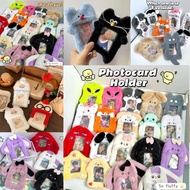 【Multiple Styles Ready】Cute Plush 3Inch/2R Photocard Holder with Keychain Kpop Idol Lomo Card Protec