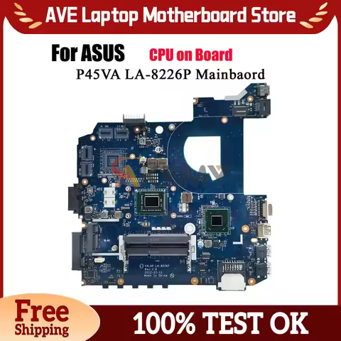 LA-8226P Laptop Motherboard For ASUS K45A K45A P45VA Notebook Mainboard With CPU 100% tests OK fast