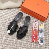 Hermes Hermes H Slippers Oran Sandals Ladies Thick Root Plain Weave