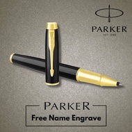 Original Parker IM Classic Black Rollerball Pen with Gold Trim 0.7mm with Customize Name Engraving