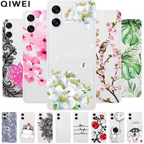 For Sony Xperia 10 VI Case Transparent Cute Soft Silicone TPU Coque for Sony Xperia 10 VI 2024 Phone