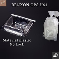 DISPOSABLE CLEAR FOOD PLASTIC TRAY WITHOUT LOCK 50PCS+-H61 BENXON OPS-H61