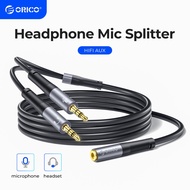 ORICO  Audio Cable 3.5mm 2 IN 1 Male to 2 Port Female Aux Adapter Cable Mic Audio Y Splitter Audio Cable Extension  Splitter