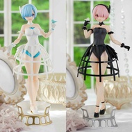 Set of 2 Re:ZERO Rem and Ram Cage Dress Ver Exceed Creative Figure FuRyu Anime Figure Figurine Statu