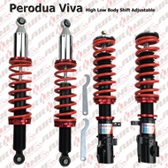 Perodua Viva Adjustable Absorber Body Shift High Low Soft Hard Suspension Shock (Full Set)