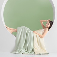 Plain color double silky Ice Silk Feeiling Cool Thin quilt 3 IN 1 Quilt/Pillowcase  Single/Queen/Kin