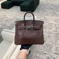 98%新🆕 Birkin25 46 Ebene Matte Niloticus 霧面鱷魚 PHW 銀扣