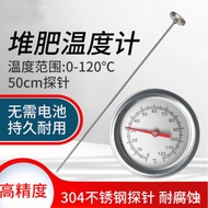 XYJunjungao Precision Stainless Steel Compost Soil Thermometer Ground-Thermometer Organic Fertilizer Thermometer Measuri