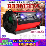 【Malaysia Spot Sale】BT Wireless Speaker Supar bass BOOM BASS Outdoor Portable Bluetooth Speaker Subwoofer With Mic MODEL-1602