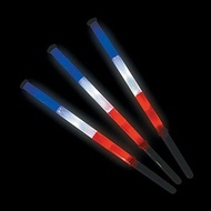Party Favors 4th of July Supplies in Bulk Glow Sticks Red White Blue LED Light Up Wands Fun Express 