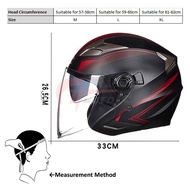 Topi Keledar Helmet Visor Putih Clear Baisor Helmet Motor Saiz M L XL GXT708 Double Lens Motorcycle Helmet Half Helmet