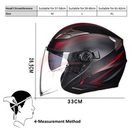Topi Keledar Helmet Visor Putih Clear Baisor Helmet Motor Saiz M L XL GXT708 Double Lens Motorcycle 