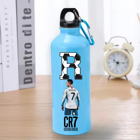 500ml CR7 Kids Sport Water Bottle Ronaldo Letter A-Z Outdoor Drink Bottle Soccer Star Large Capacity